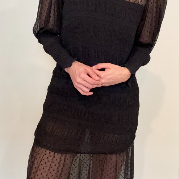 Zara Swiss dot black elegant dress - talla XS - Picture 2 of 8